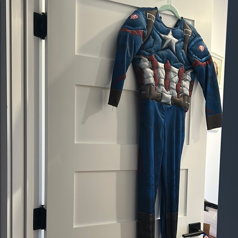 Captain America Heroic Blue and Red Superhero Costume for Kids